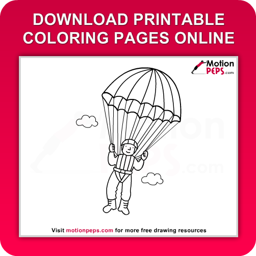 Parachute Coloring Pages 100 Images Popeye Free Printable Army